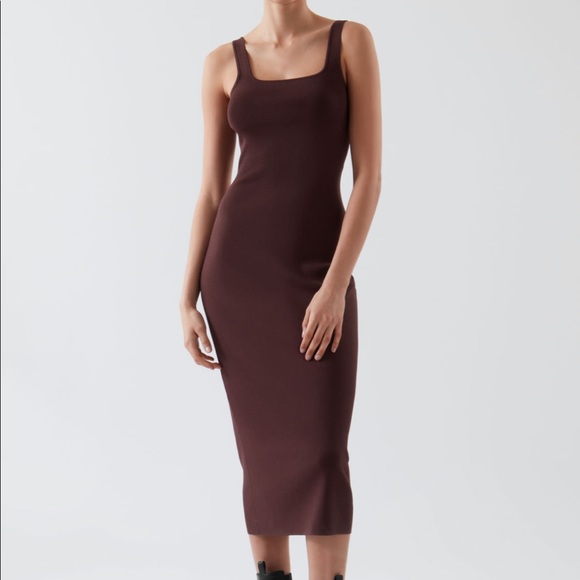 Cos knitted tube midi dress, navy color - Picture 1 of 8